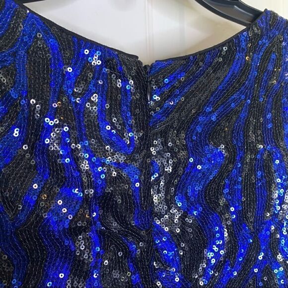 Forever 21 Blue and Black Sequin Sparkle Dress Size Medium - Picture 5 of 9
